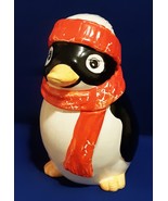 Large Christmas Winter Penguin Cookie Jar Collectible  - £15.68 GBP