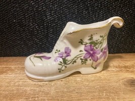 Hammersley fine bone china antique boot, shoe figurine. Purple violets 3&quot; - £7.15 GBP