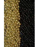 48 Black Gold Mardi Gras Beads Steelers Tailgate Football Superbowl Part... - £14.46 GBP