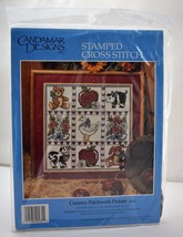 Country Patchwork Picture Stamped Cross Stitch Kit - Candamar Designs 14" x 14" - $14.20