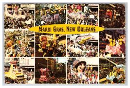 Mardi Gras Parade Multiview New Orleans Louisiana LA Continental Postcard O21 - £6.04 GBP