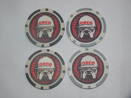 Lot of (4) ORCO Bulldog - POKER CHIPS (2 Black 2 Grey) - $12.00