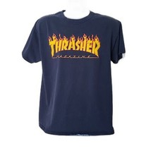 Vintage Thrasher Magazine Navy Blue Short Sleeve T Shirt Size Large  - £17.03 GBP