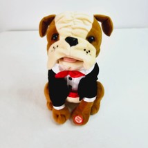 Santa&#39;s Best Singing Animated Christmas Opera Dog Plush Tuxedo Boxer Bul... - $19.78