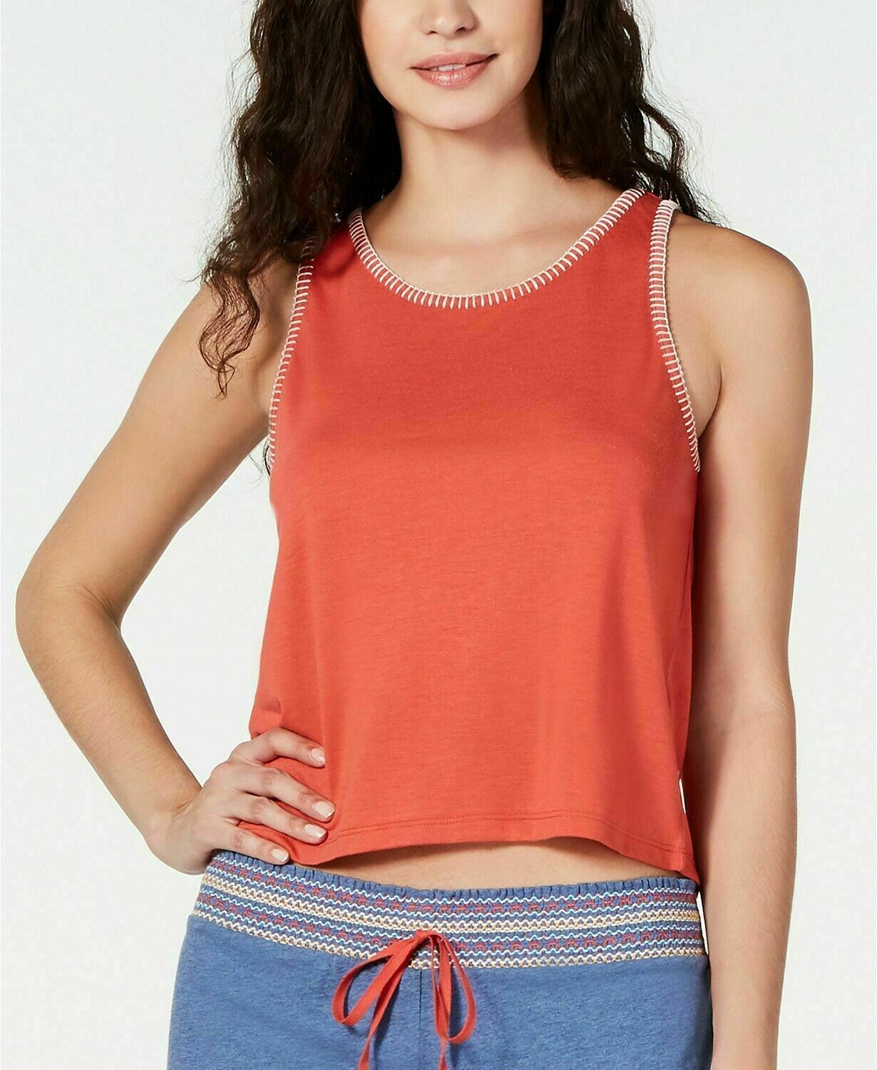 Primary image for Jenni Stitch-Trim PJs Pajama Tank Top in Cayenne/Orange, Size: 3X