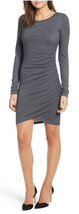 NEW Leith Nordstrom Ruched Long Sleeve Dress Charcoal Gray Women’s Size XXS - £21.29 GBP