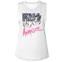 Kiss Animalize Pink Claws Women’s Tank Glam Metal Band Concert Tour Merch - £24.68 GBP+