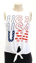 Atticute White USA Sleeveless Patriotic Tie Front Shirt Women&#39;s NWT - $30.79 CAD