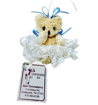 Designs By Ann Throneberry Vintage 1970&#39;s Handmade Articulated Bear Ornament NWT - £10.00 GBP