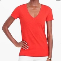 J. CREW Featherweight Slub Cotton Tee V-Neck T-Shirt Orange Size 3XL - $14.84