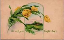 c1910 Antique Gibson Postcard. Easter Flowers house a1 - £16.97 GBP