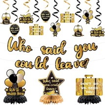 14Pcs Farewell Party Decorations Set, Gold And Black Who Said You Could Leave Ba - £19.17 GBP