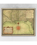 16 Inch X 20 Inch C1747 Map Of The Gulf Coast Vintage Poster Wall Art - $929.79 MXN