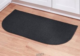 Berber 18&quot;x 36&quot; Wedge Rug Black - £11.35 GBP