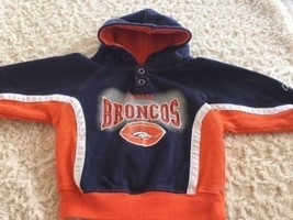 Reebok Denver Broncos Football Boys Blue Orange Embroidered Hoodie 12 Months - £6.55 GBP