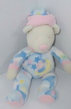Douglas Cuddle toys Plush Baby fleece teddy bear hat cream pink blue moon stars  - £19.77 GBP