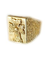 14 K yellow gold cross ring for men  one of a kind design - €651,32 EUR+