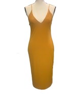 Fashion Nova Anne Marie Midi Dress Size L Mustard Spaghetti Straps  - £13.80 GBP