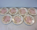 &quot;Royal Albert&quot; Bone China &quot;Braemar&quot; 7 small plates, 6-3/8&quot; conch pink wi... - $34.65