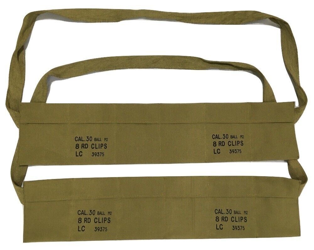 (Pack of 2) WWII Army Cotton Cloth Bandolier for M1 Garand Cotton - US O... - $21.78