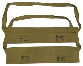 (Pack of 2) WWII Army Cotton Cloth Bandolier for M1 Garand Cotton - US Olive - £17.09 GBP