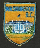 VINTAGE WASHINGTON WHITE HOUSE EMBROIDERED CLOTH SOUVENIR TRAVEL PATCH - $132.32 MXN