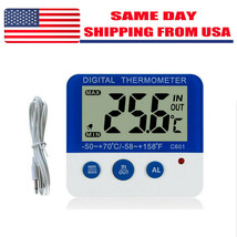 Digital Fridge Freezer Thermometer With Temperature Warning Alarm Max Min / - £18.17 GBP