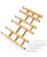 Bamboo Drawer Dividers With Inserts And Labels, Kitchen Adjustable Drawe... - £53.78 GBP