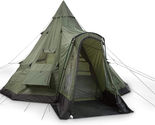 Waterproof Deluxe Teepee Camp Tent, 14 ft x 14 ft For 6 People, Olive Dr... - $281.38