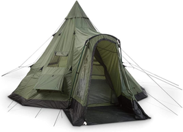 Waterproof Deluxe Teepee Camp Tent, 14 ft x 14 ft For 6 People, Olive Dr... - £220.35 GBP