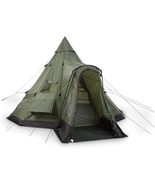Waterproof Deluxe Teepee Camp Tent, 14 ft x 14 ft For 6 People, Olive Dr... - £221.63 GBP