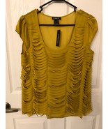 Fashion Ai Brand Sheer Short Sleeve Yellow Shirt W Cut Outs Women&#39;s Size... - £11.80 GBP