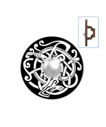 Minifigures Blocks Black And White Celtic Round Shield For Knight - $2.64