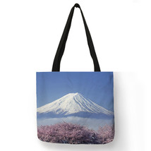 Beautiful Mount Fuji Clorful Cloud Print Handbags Women Bags Designer Tote Outdo - £13.96 GBP