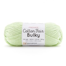 Premier Yarns Cotton Fair Bulky Yarn Solid Pale Green - $10.73