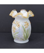 Fenton Vase Honeycrest Iridescent Hand Painted Daffodil 95th Anniversary... - $109.40 CAD