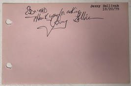 Jenny Sullivan Signed Autographed Vintage 4x6 Signature Page #3 - £7.82 GBP