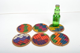  kilim coaster,drink coasters,coffee Coaster, mug rug Coasters 4,5 inch 12cm - $29.00