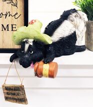 Hillbilly Skunk With Hat and Mead Cup Holding Funny Drunk Sign Shelf Sitter - $28.99