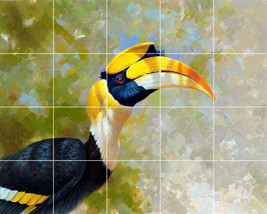 great hornbill exotic bird painting Ceramic Tile Mural patio garden decoration - £71.21 GBP+