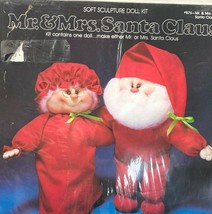 Vintage Mr and Mrs Santa Claus Soft Sculpture Doll Kit Christmas New Val... - $18.95