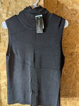 City Silk large black rayon blend sleeveless knit turtle neck - $21.77