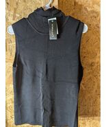 City Silk large black rayon blend sleeveless knit turtle neck - $401.59 MXN