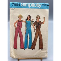 UNCUT Sewing PATTERN Simplicity 7984, Misses 1977 Jumpsuit with Handkerc... - $25.16
