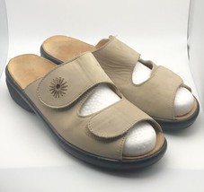 HARTJES Tan Colored Leather Slide Sandals Sz EUR 39/US 8 Good Pre Owned ... - $39.59