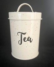 Amici Home Maddox Metal Cream Color Gold Speckled Tea Canister 7” Tall - $6.92