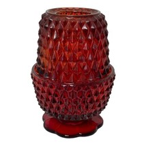 Vintage Indiana Glass Diamond Point Fairy Lamp Angel Tea Light Flash Ruby Red - £32.14 GBP