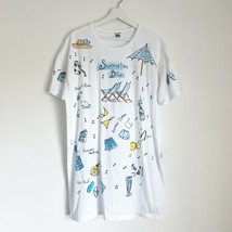 Vintage 1999 Relevant Products T-shirt Coverup Night White Summer Beach ... - $29.99