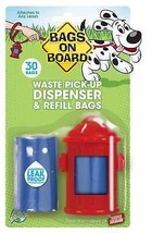 Bags on Board Fire Hydrant Waste Pick-up Bag Dispenser Red, Blue 1ea/2 Rolls Of - £11.80 GBP