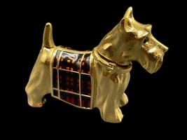 Estee Lauder Perfume Compact Scotty Dog Scottish Terrier Unused Gold Pla... - £19.31 GBP